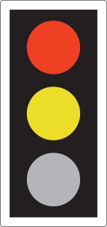 RED AND AMBER also means 'Stop'. Do not pass through or start until GREEN shows