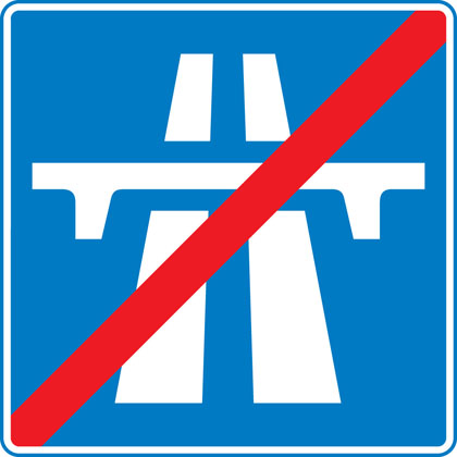 End of motorway