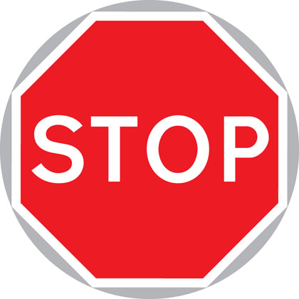 Manually operated temporary STOP and GO signs