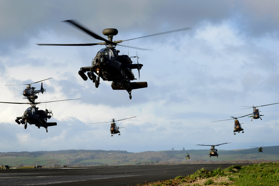 Apache and Gazelle helicopters 