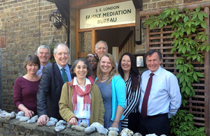 Justice Minister Lord McNally at the Family Mediation Bureau in Bromley, South East London