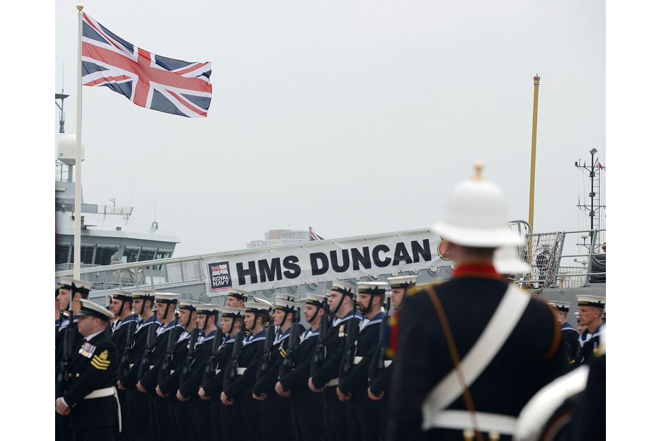 HMS Duncan's commissioning ceremony