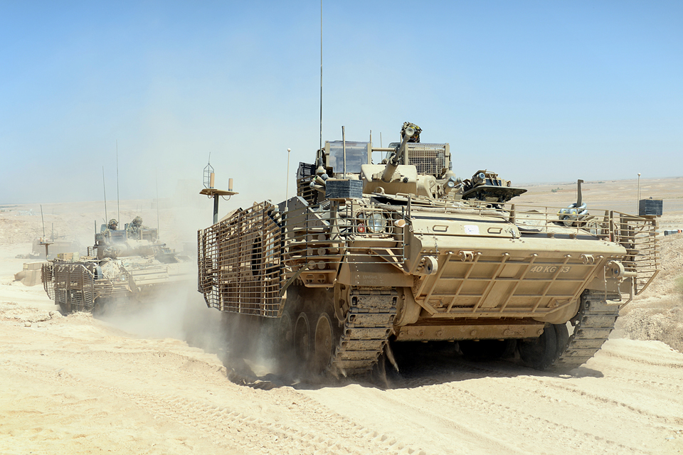 British armoured vehicles leave Patrol Base Ouellette