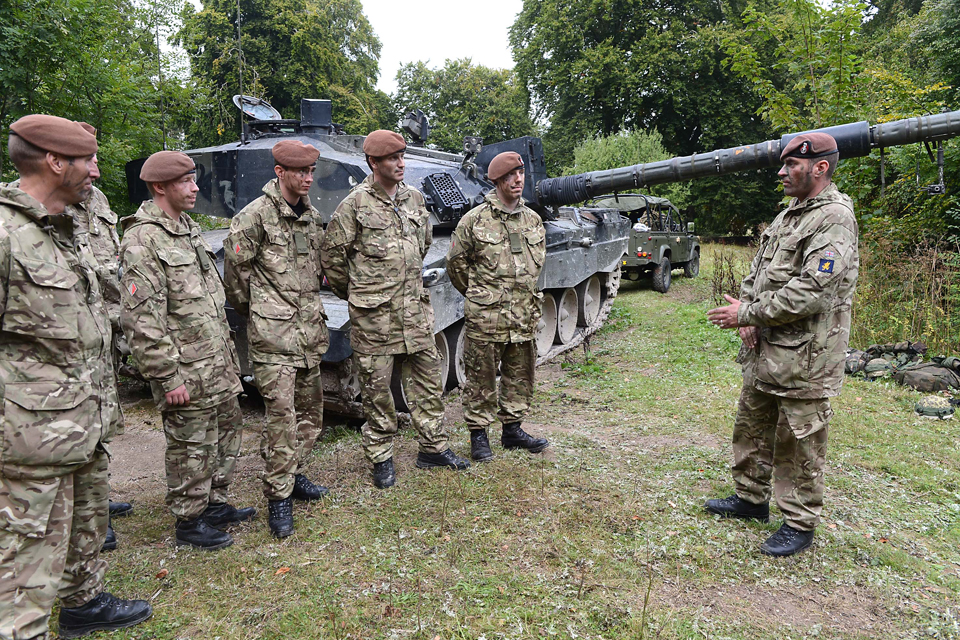 Troops being briefed before an exercise 