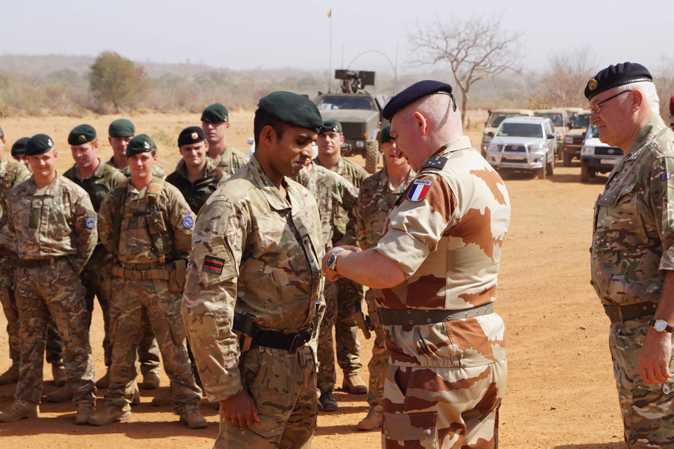 Rifleman Gigar Das receives his lance corporal's stripe