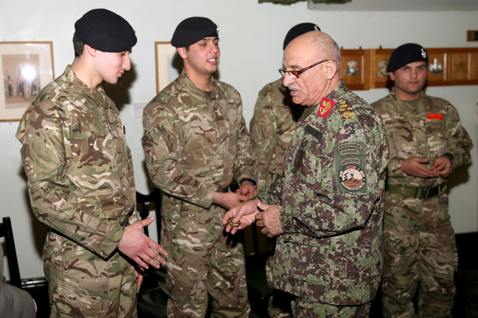 General Karimi meets Afghan officer cadets
