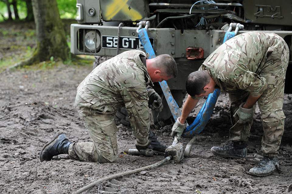 Army reservists during a recovery exercise