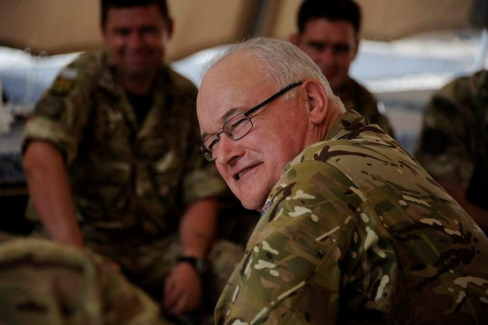 General Sir Peter Wall with troops in Afghanistan [Picture: MOD, Crown copyright]