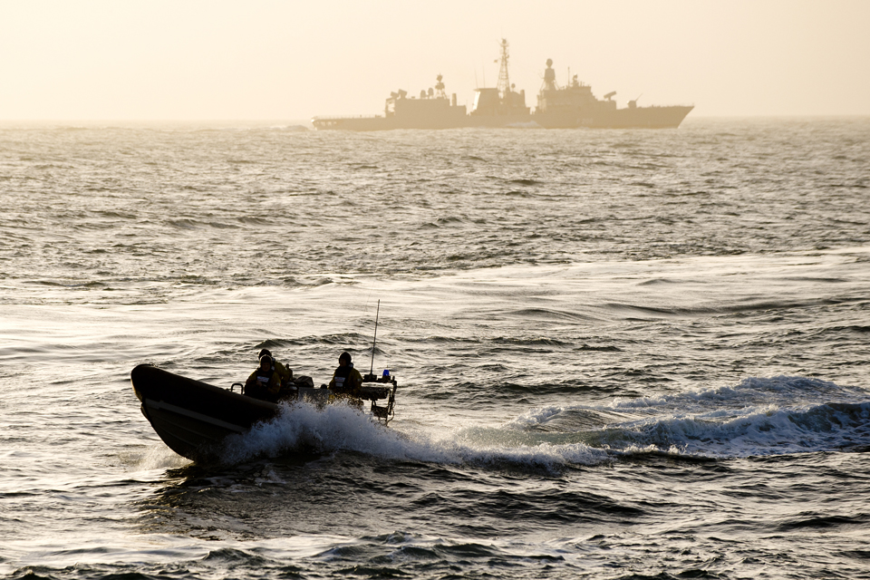 Pacific 24 rigid inflatable boat during a man over board exercise
