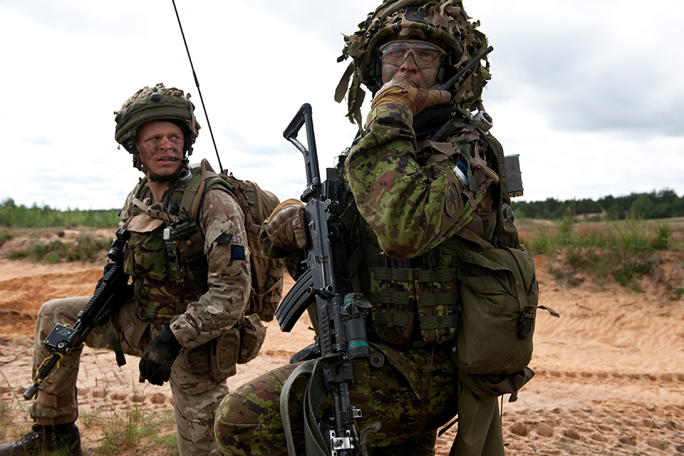 British and Estonian soldiers