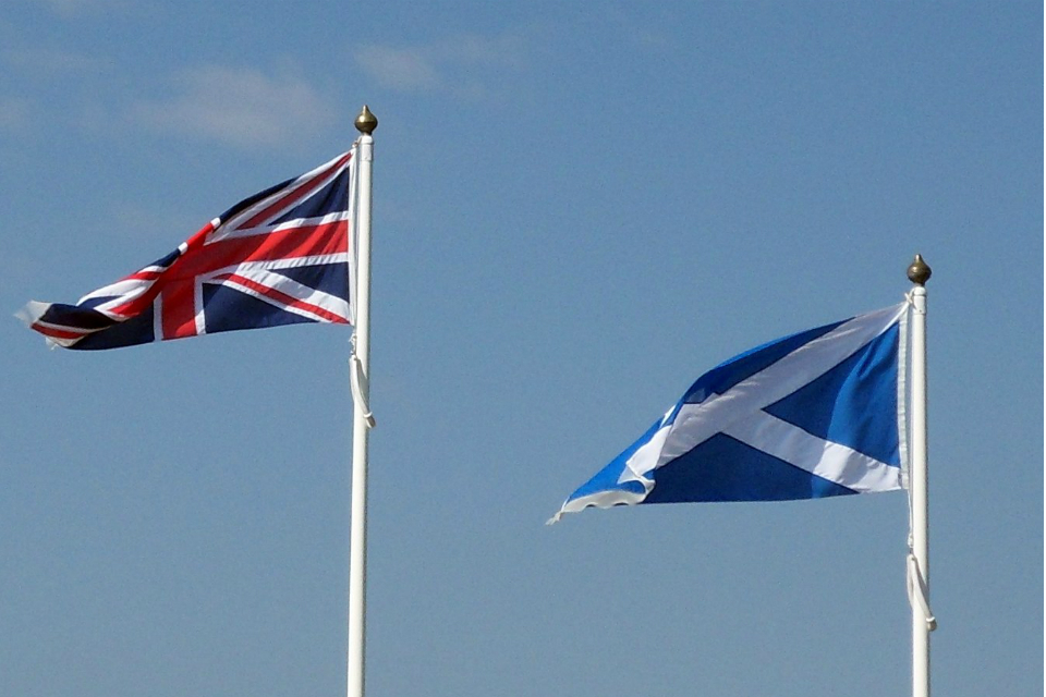 British and Scottish flags 