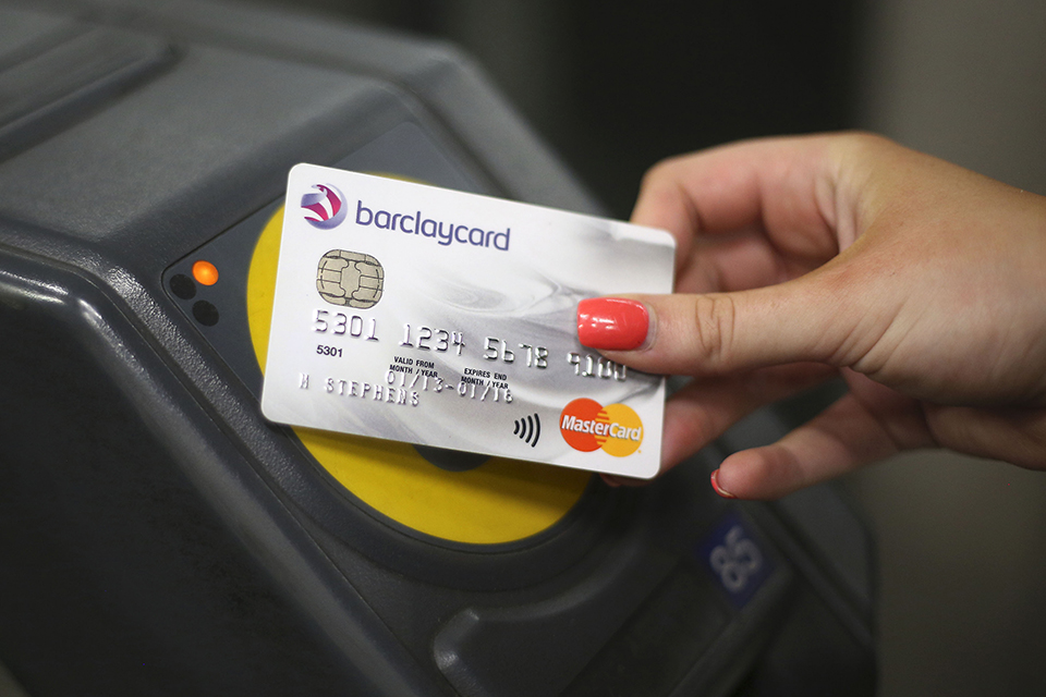 Contactless card being used on the tube