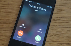 Mobile phone receiving a nuisance call