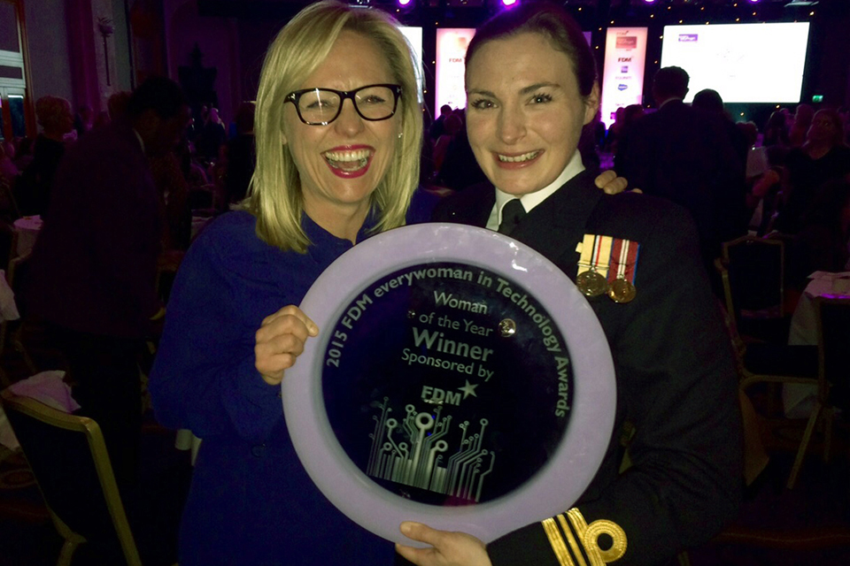 Lieutenant Commander Roxane Heaton was named 2015 Woman of the Year at the FDM everywoman in Technology Awards