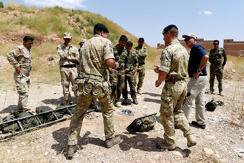 British Soldiers from the Royal Engineers delivers training to Kurdistan troops as part of Counter Improvised Explosive Device (CIED) training which is delivered to Kurdistan troops by British Military Personnel in Erbil, Iraq.