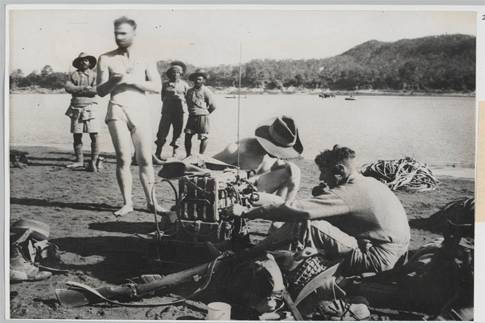 RAF signalers attached to the Chindit operations behind Japanese lines in Burma, 1943