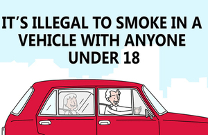 It's illegal to smoke in a vehicle with anyone under 18