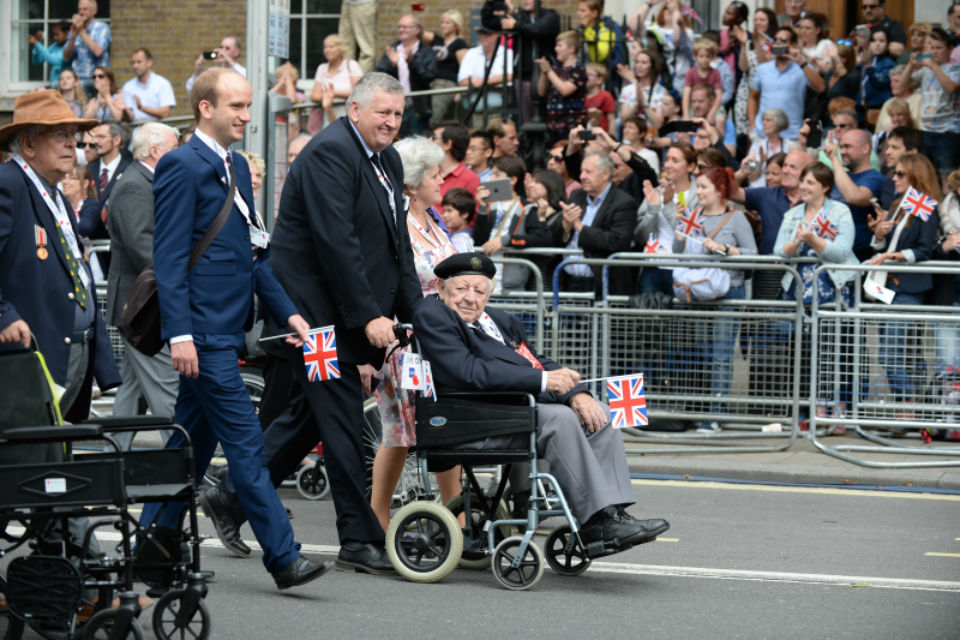 Thousands of people cheered on veterans of the Second World War today as events took place in London to mark the 70th anniversary of VJ Day.