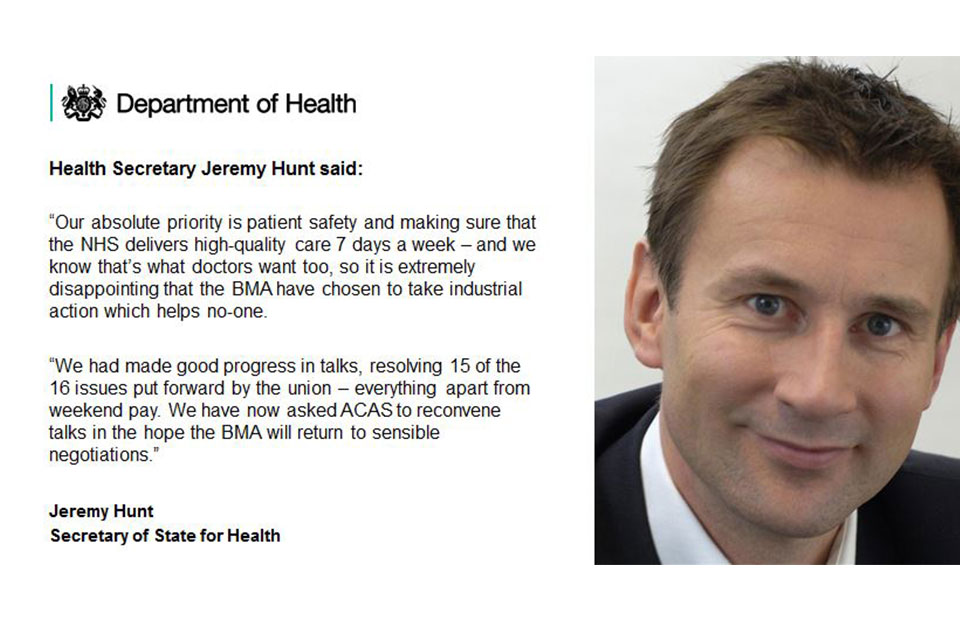 Jeremy Hunt quote about strike