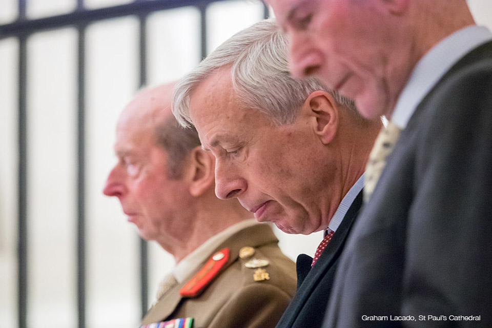 The Duke of Kent and Lord Howe at the St Paul's Cathedral service