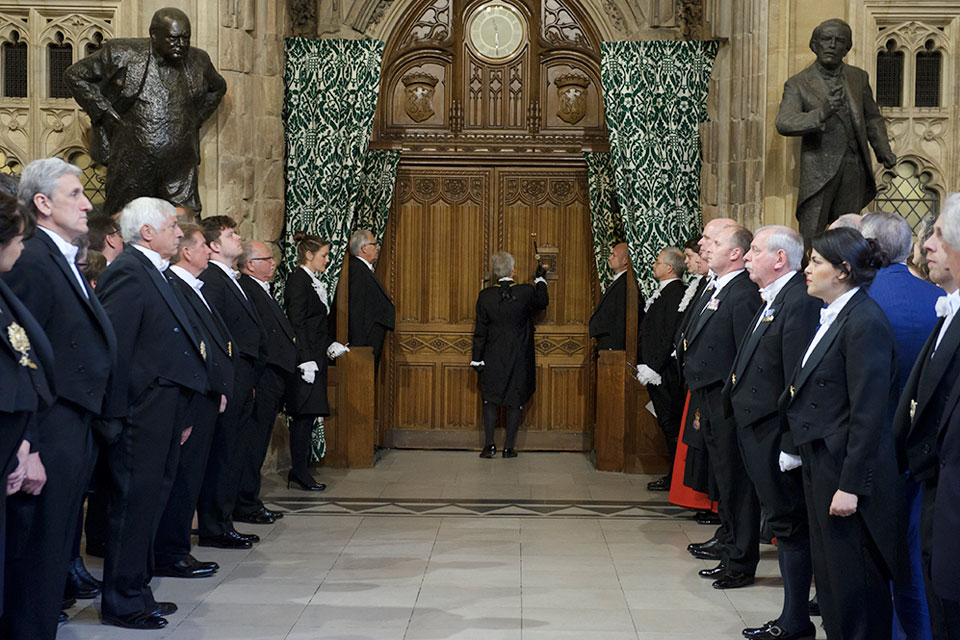 Black Rod knocks on the door to the Commons