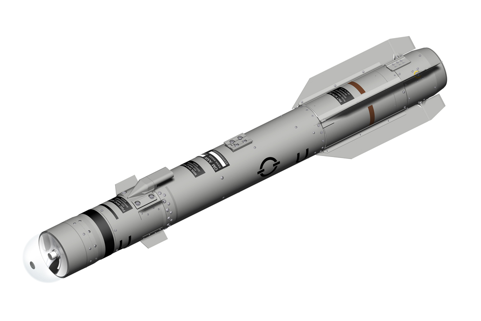 Computer-generated image of a Dual Mode Seeker Brimstone missile