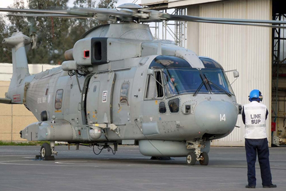 A Naval Air Squadron Merlin helicopter