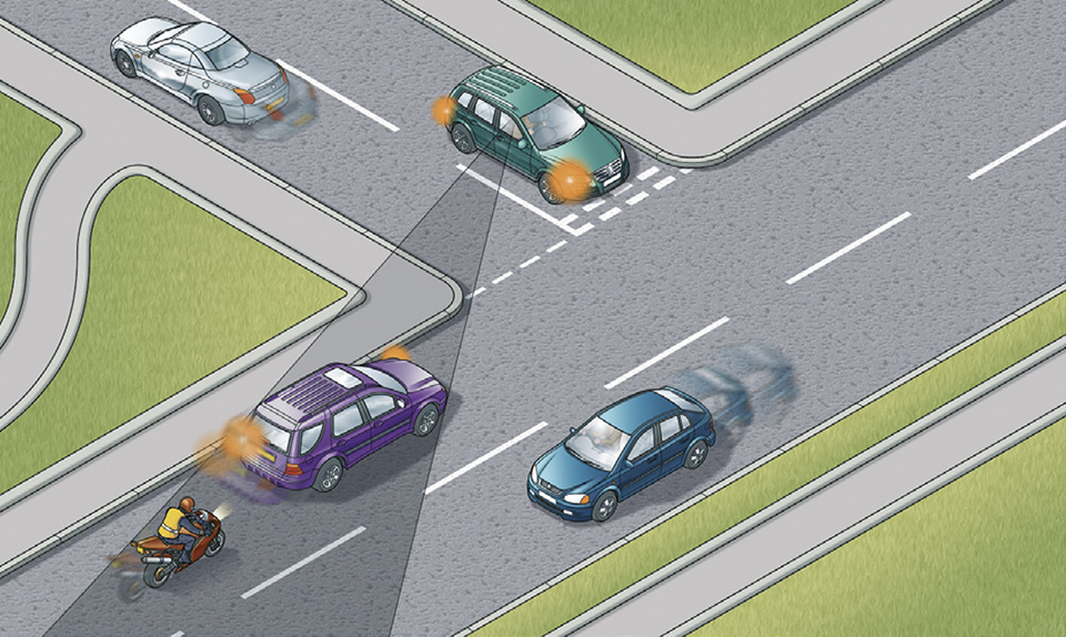 Rule 211: Look out for motorcyclists and cyclists at junctions