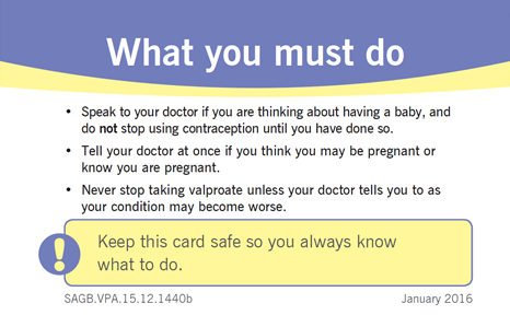 back of valpro patient card